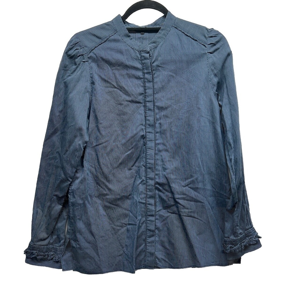 Kobi Halperin Womens Size S Blue Long Sleeve Button Down Silk Blend Top (S7)
